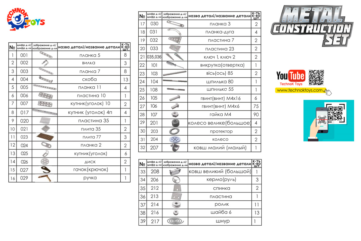 Конструктор металевий Будтехніка ТехноК фото 2