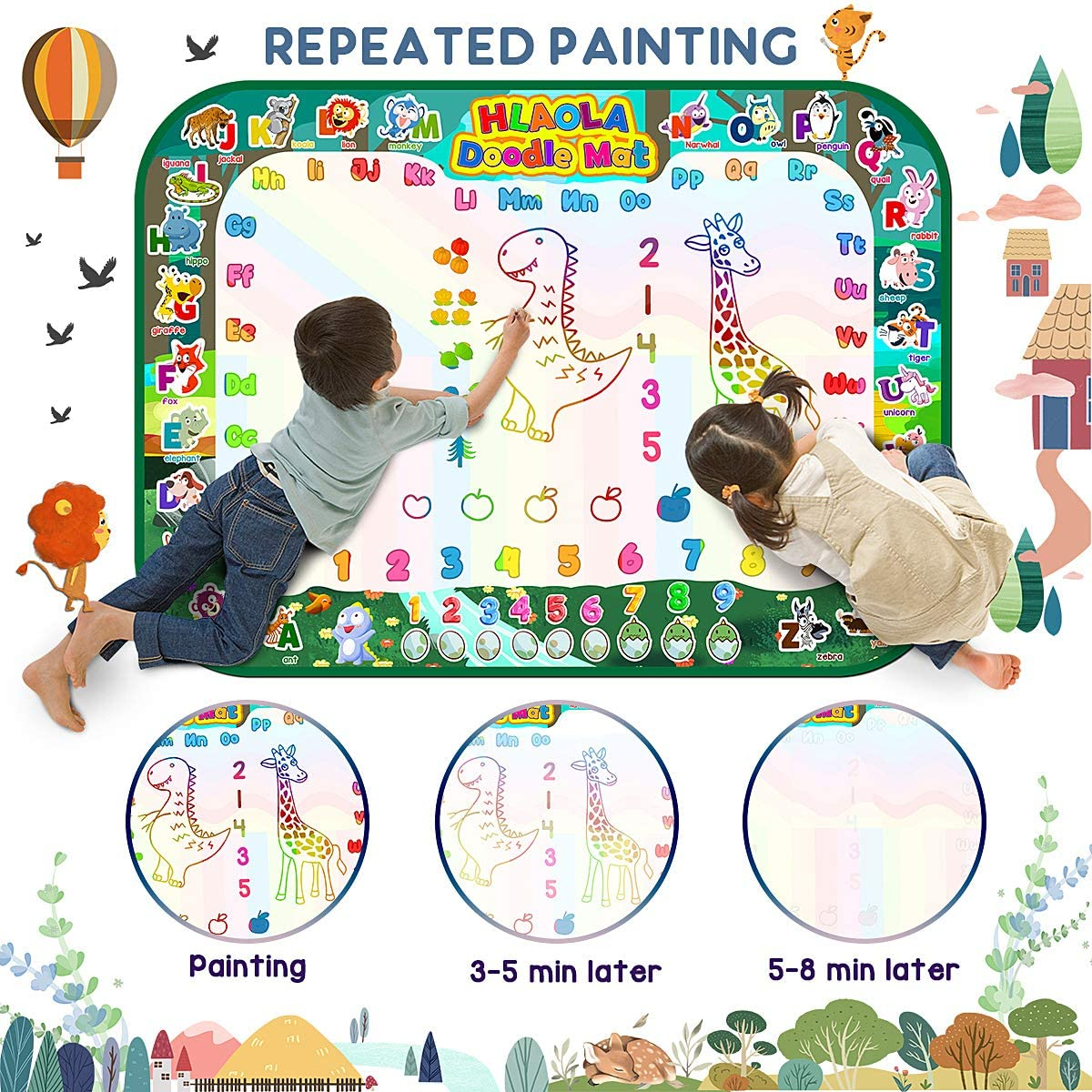 Большой коврик для рисования Учись и играй Aqua Magic Doodle изображение 2